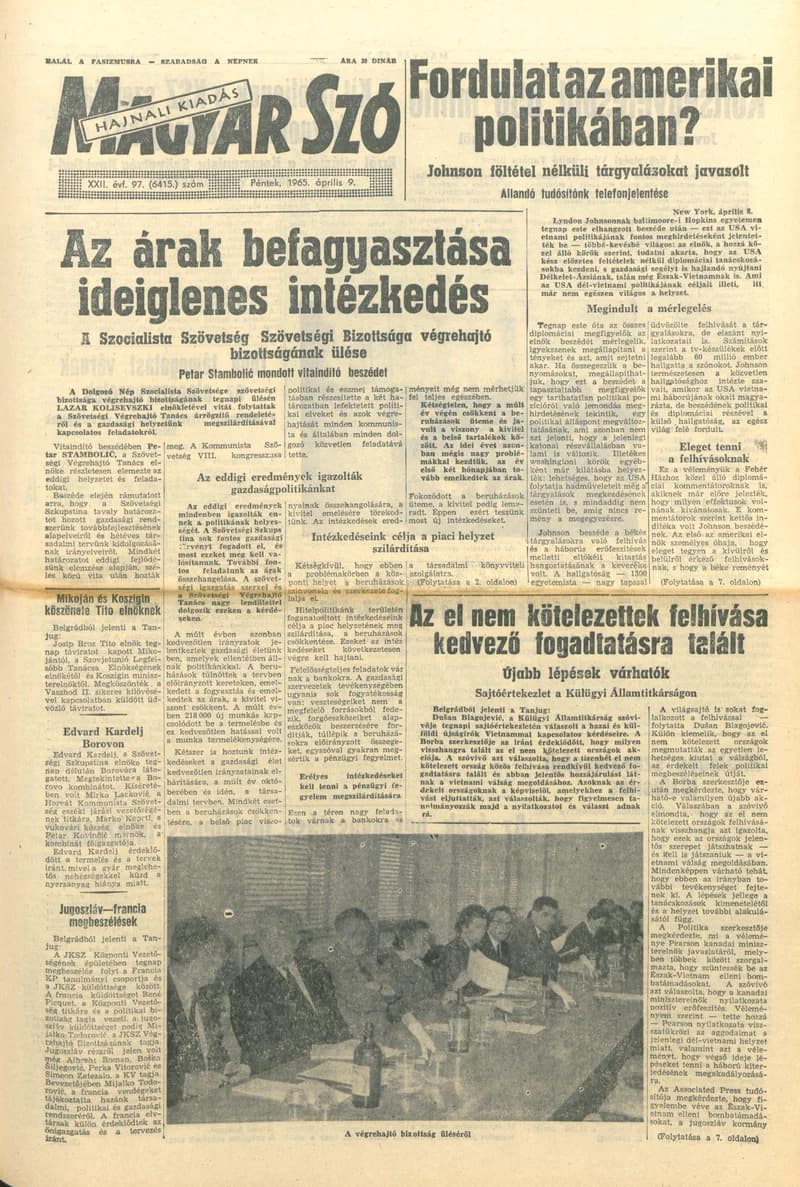 Magyar Szó, 22. évf. 1965. április 9. 97. sz. 1–16. oldal