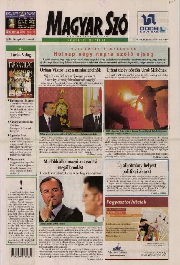 Magyar Szó, 67. évf. 2010. április 29. 98. sz. 1–20. oldal