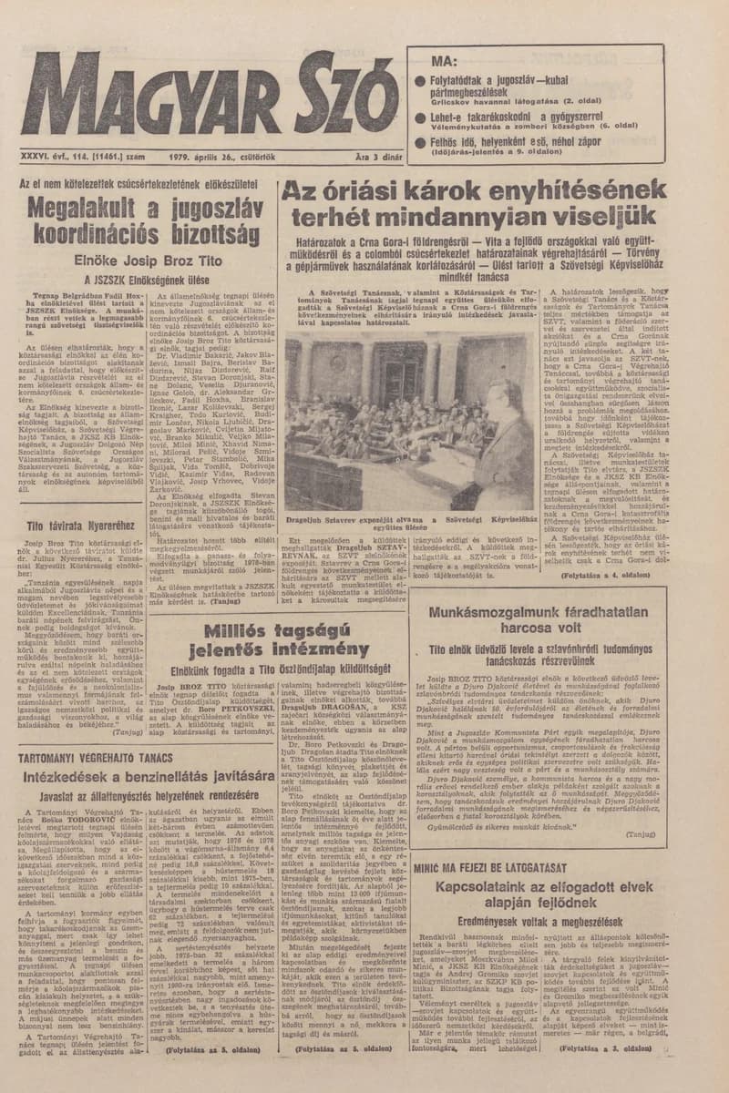 Magyar Szó, 36. évf. 1979. április 26. 114. sz. 1–20. oldal