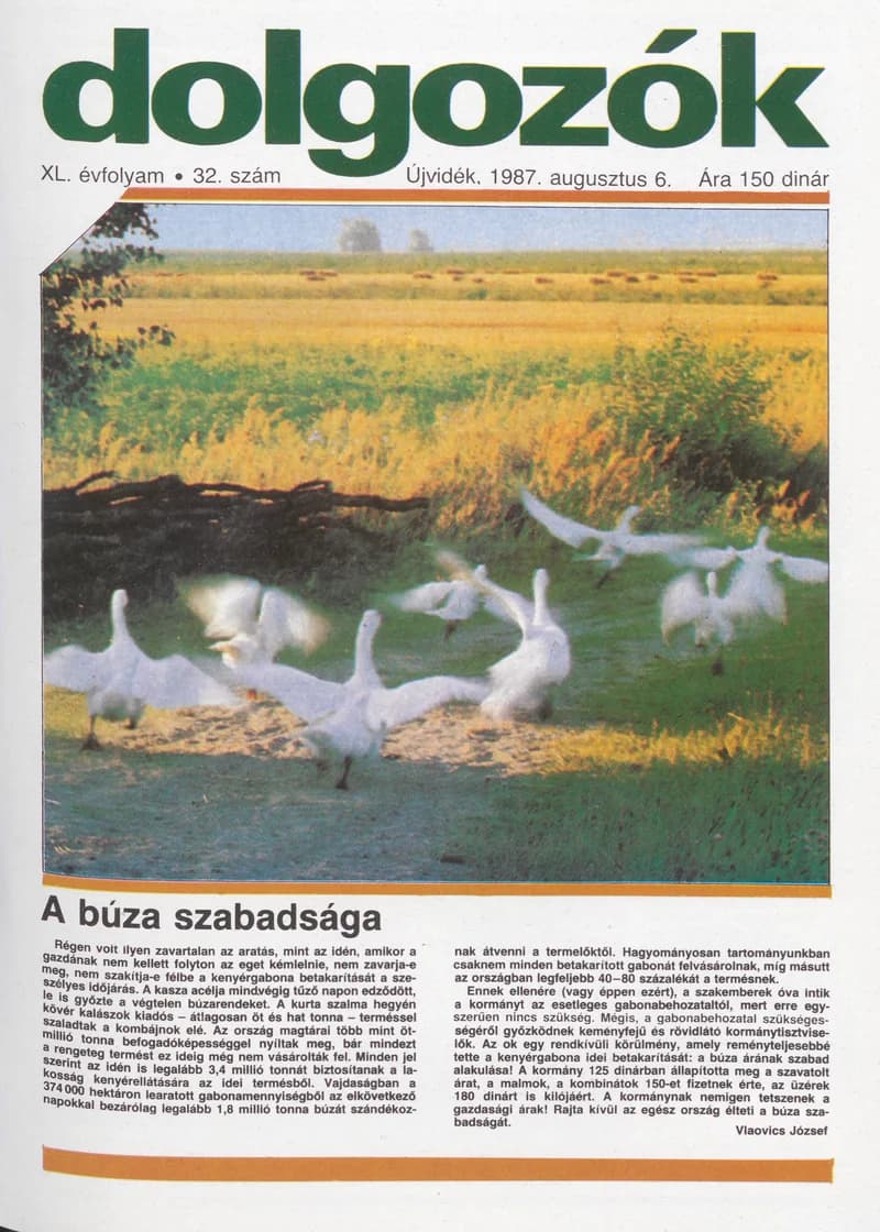 Dolgozók, 41. évf. 1987. augusztus 6. 32. sz.