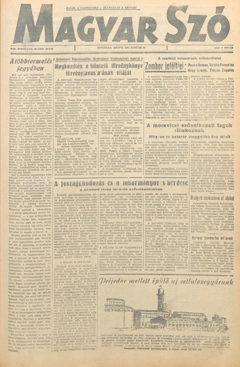 Magyar Szó, 8. évf. 1951. január 29. 24. sz. 1–4. oldal