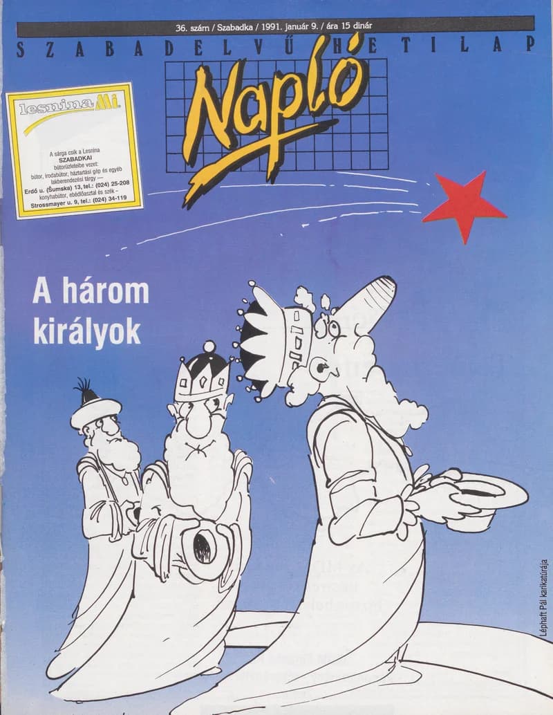 Napló - Szabadelvű hetilap, 2. évf. 1991. január 9. 36. sz.