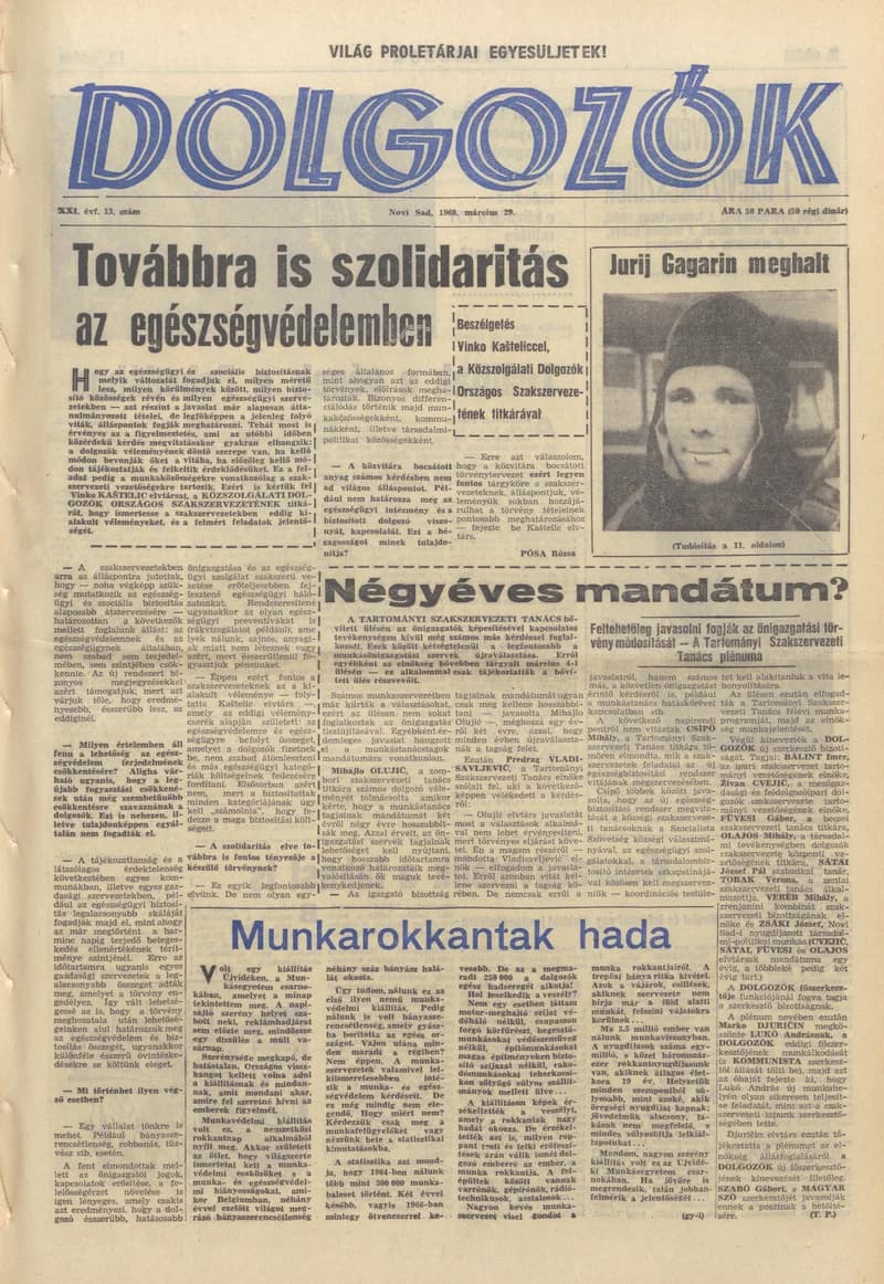 Dolgozók, 22. évf. 1968. március 29. 13. sz.