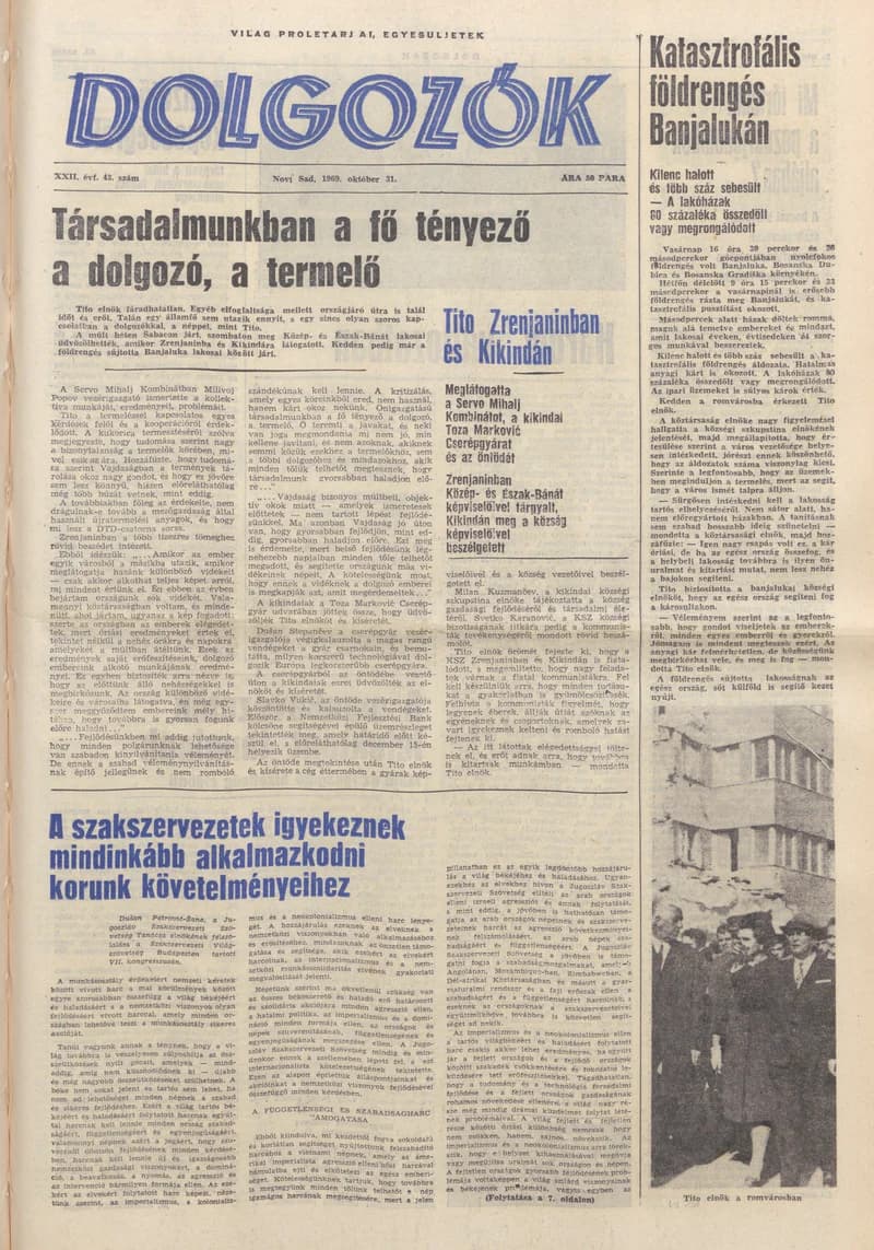 Dolgozók, 23. évf. 1969. október 31. 43. sz.