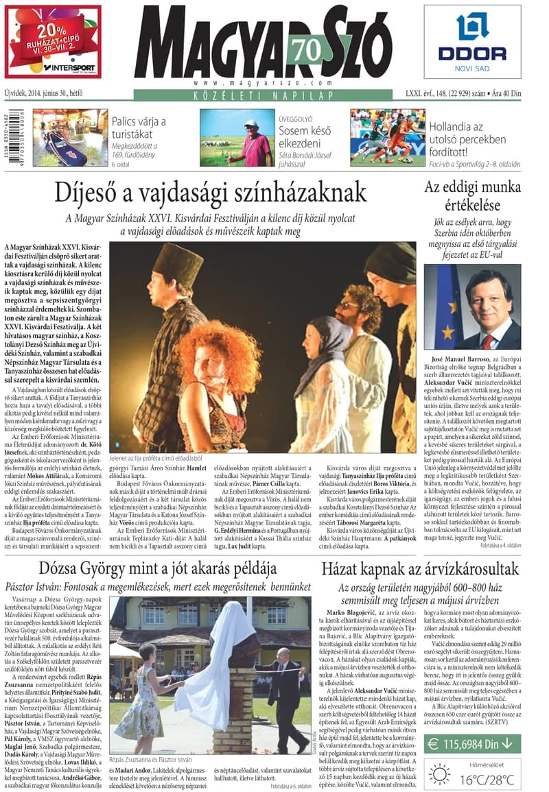 Magyar Szó, 71. évf. 2014. június 30. 148. sz. 1–16. oldal