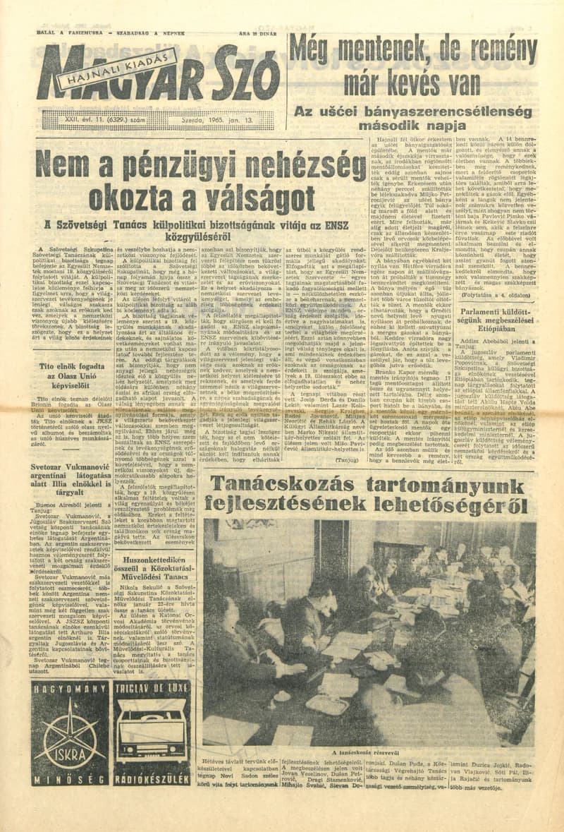 Magyar Szó, 22. évf. 1965. január 13. 11. sz. 1–16. oldal