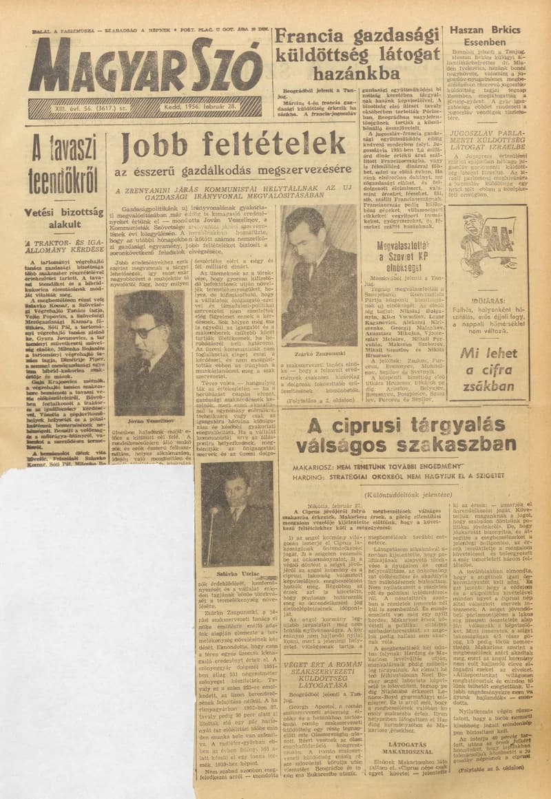 Magyar Szó, 13. évf. 1956. február 28. 56. sz. 1–10. oldal