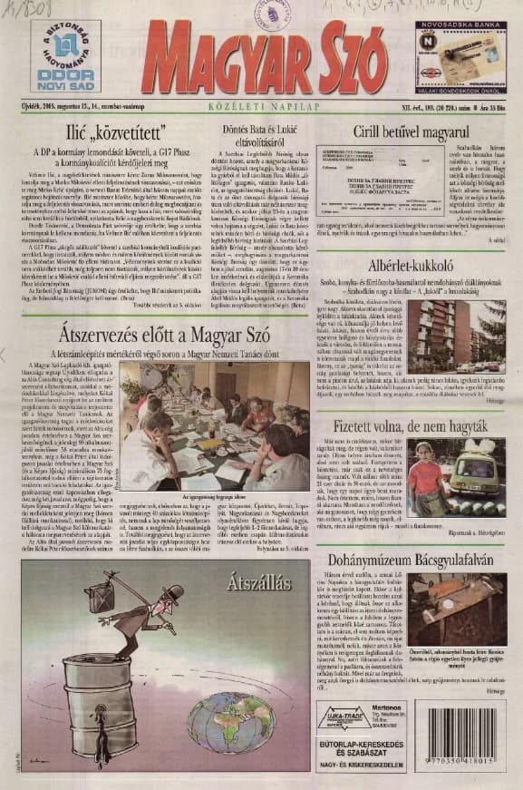 Magyar Szó, 62. évf. 2005. augusztus 13. – 14. 189. sz. 1–32. oldal
