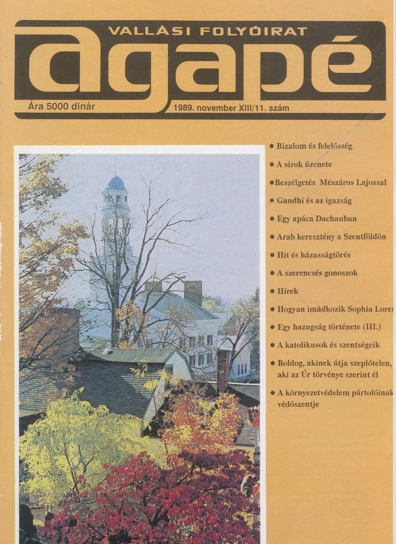 Agape, 13. évf. 1989. november. 11. sz.