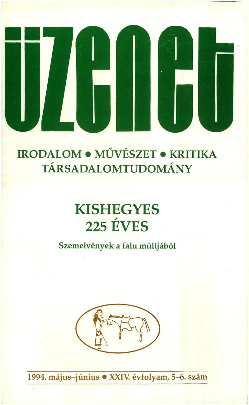 Üzenet, 24. évf. 1994. május – június. 5–6. sz. 213–364. oldal