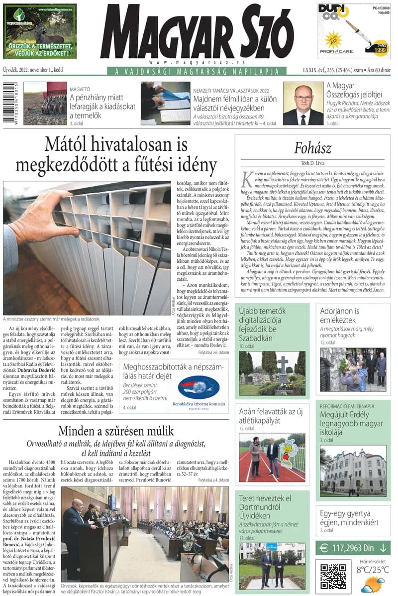 Magyar Szó, 79. évf. 2022. november 1. 255. sz. 1–20. oldal