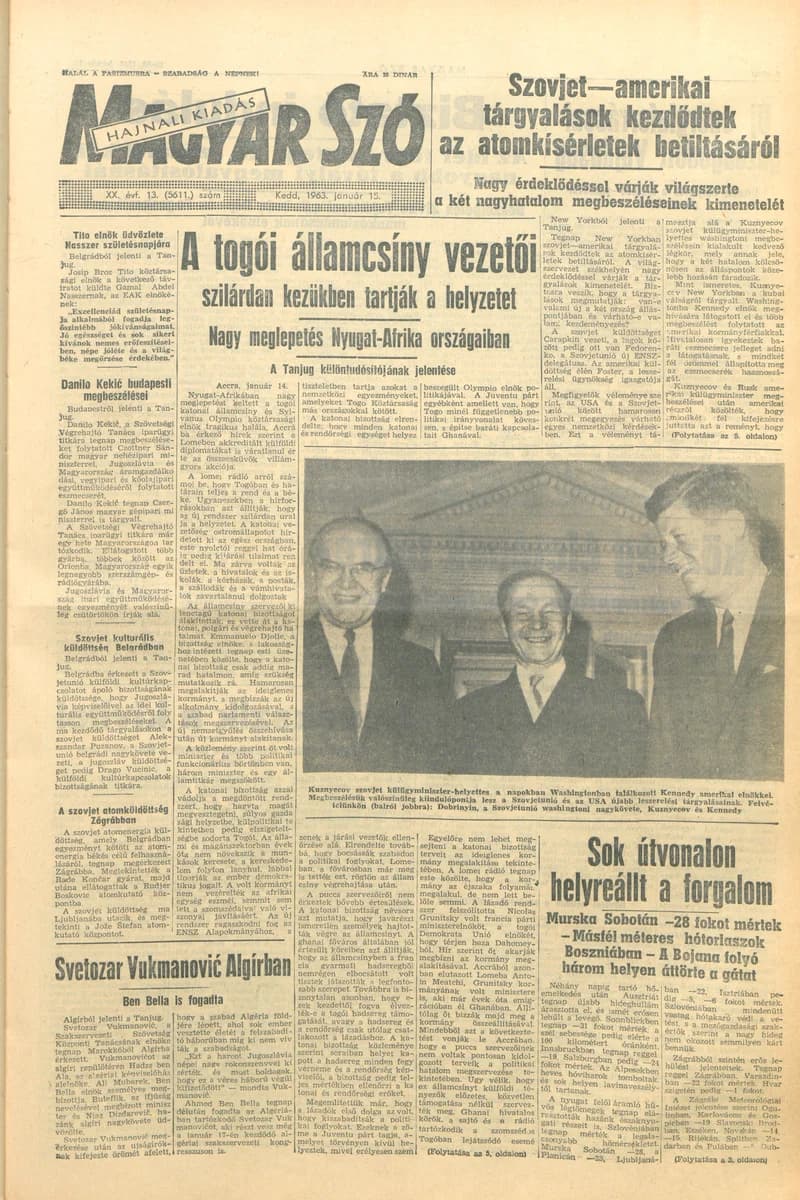 Magyar Szó, 20. évf. 1963. január 15. 13. sz. 1–16. oldal