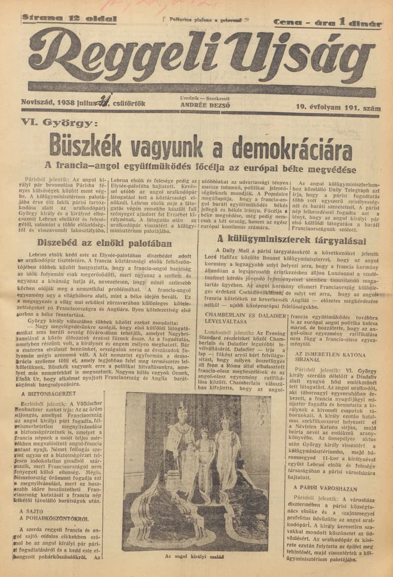 Reggeli Újság, 19. évf. 1938. július 21. 197. sz.