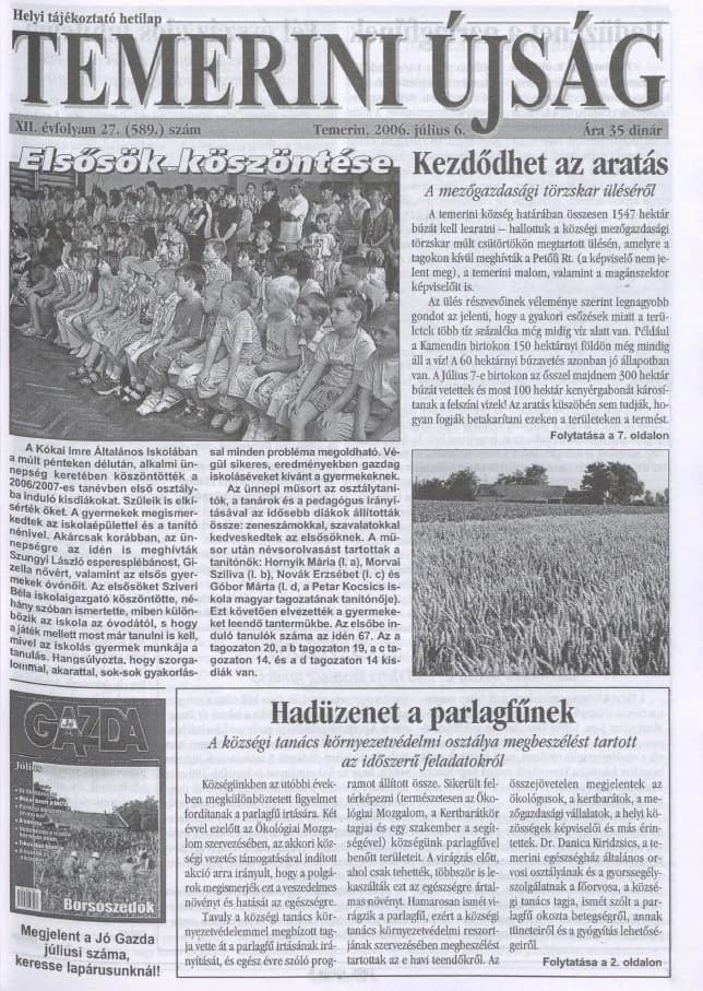 Temerini Újság, 12. évf. 2006. július 6. 27. sz.