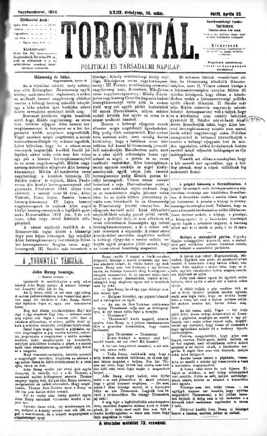 Torontál, 23. évf. 1894. április 23. 93. sz.