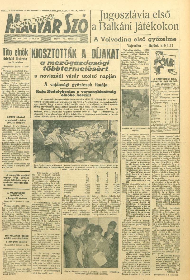 Magyar Szó, 14. évf. 1957. szeptember 2. 240. sz. 1–12. oldal