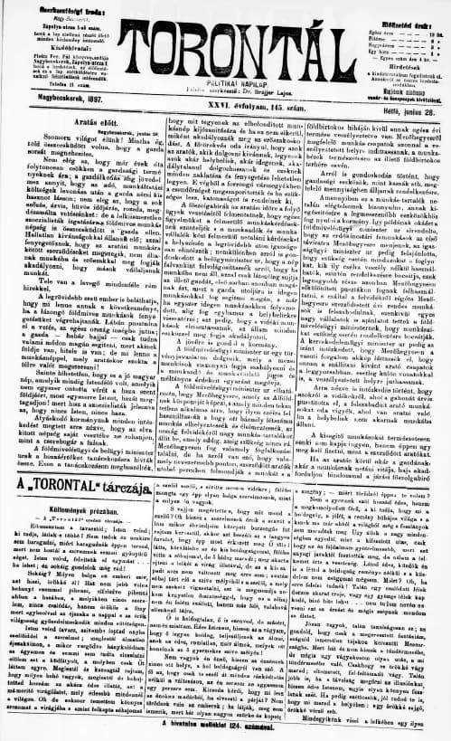 Torontál, 26. évf. 1897. június 28. 145. sz.