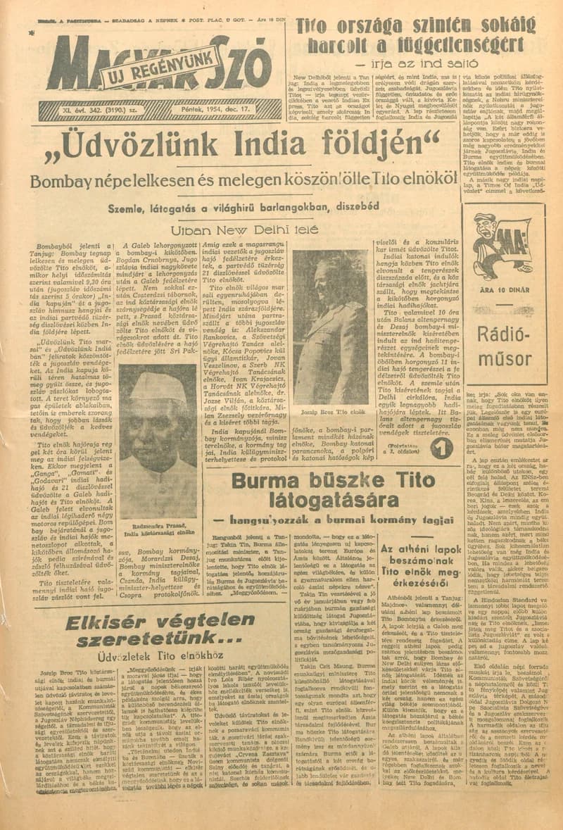 Magyar Szó, 11. évf. 1954. december 17. 342. sz. 1–8. oldal