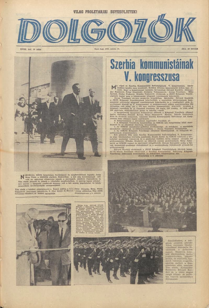 Dolgozók, 19. évf. 1965. május 14. 19. sz.