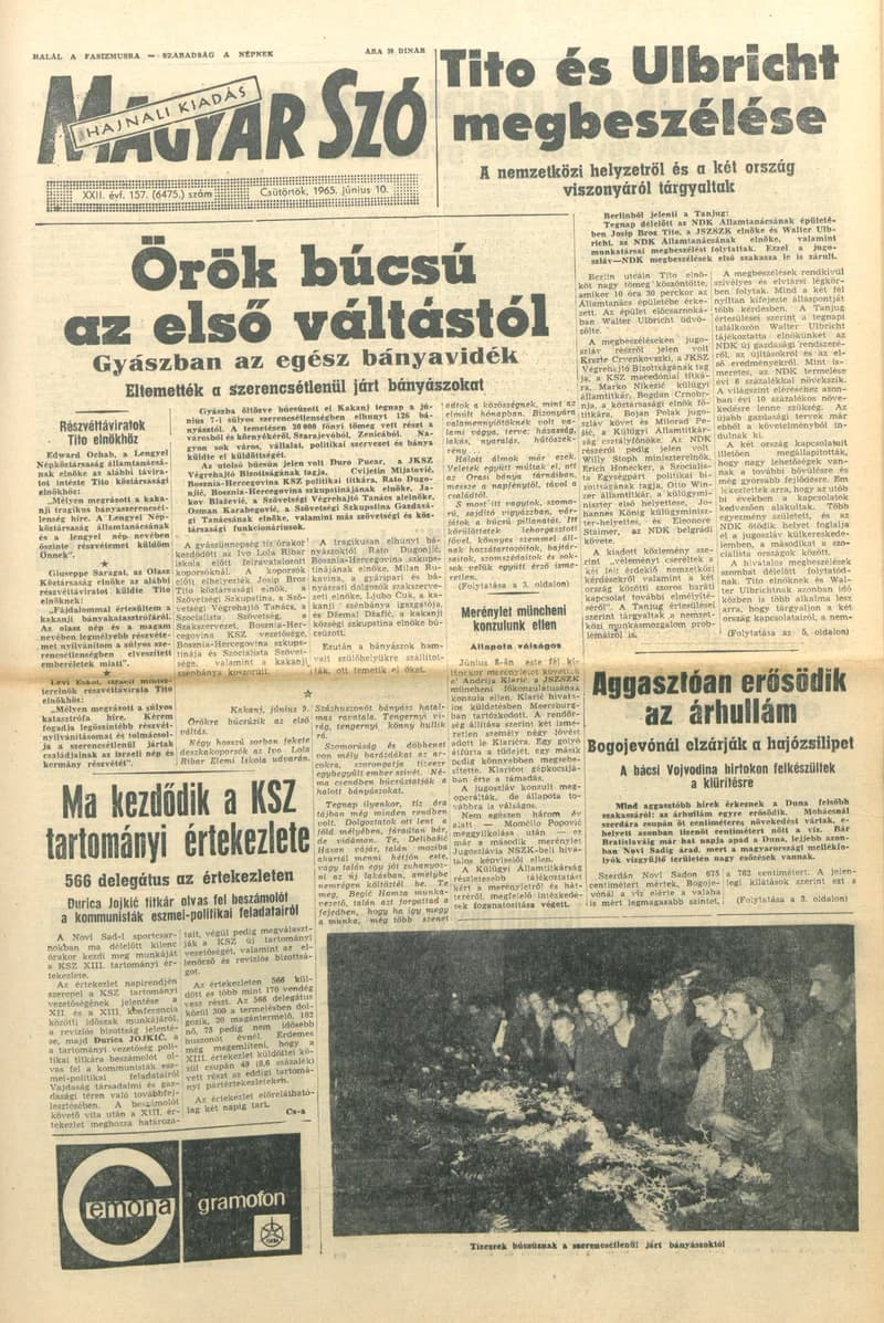 Magyar Szó, 22. évf. 1965. június 10. 157. sz. 1–14. oldal
