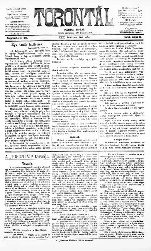 Torontál, 30. évf. 1901. május 10. 107. sz.