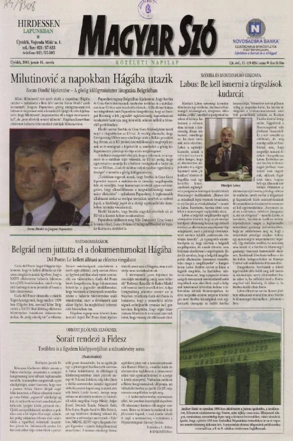 Magyar Szó, 60. évf. 2003. január 15. 11. sz. 1–16. oldal