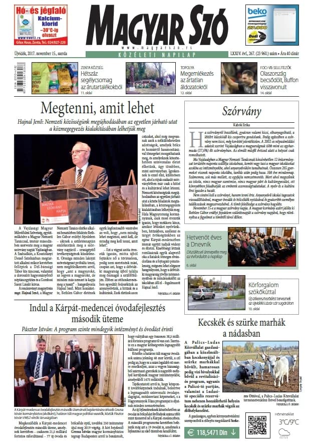 Magyar Szó, 74. évf. 2017. november 15. 267. sz. 1–16. oldal