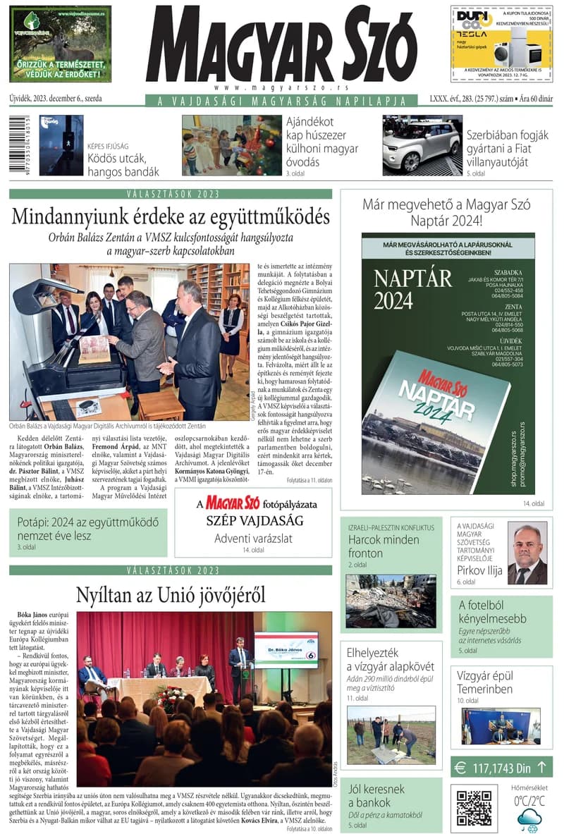 Magyar Szó, 80. évf. 2023. december 6. 283. sz. 1–16. oldal