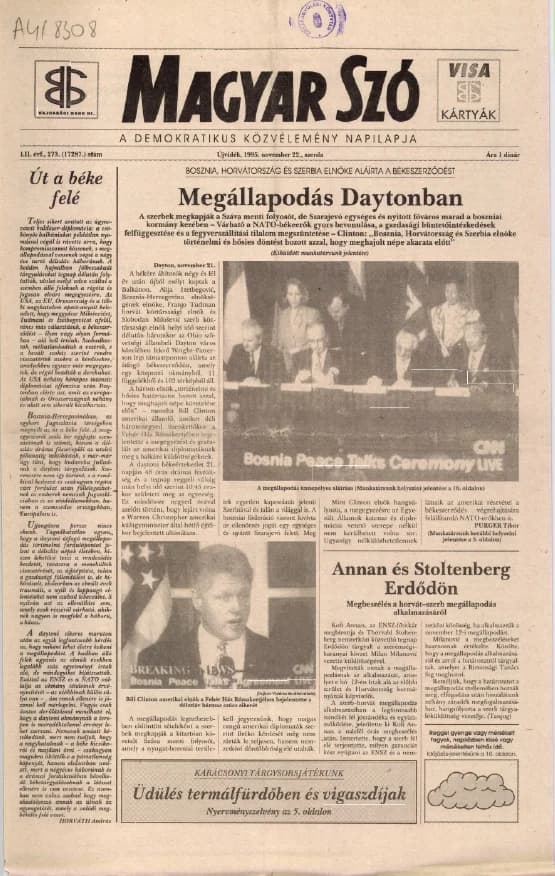 Magyar Szó, 52. évf. 1995. november 22. 273. sz. 1–16. oldal