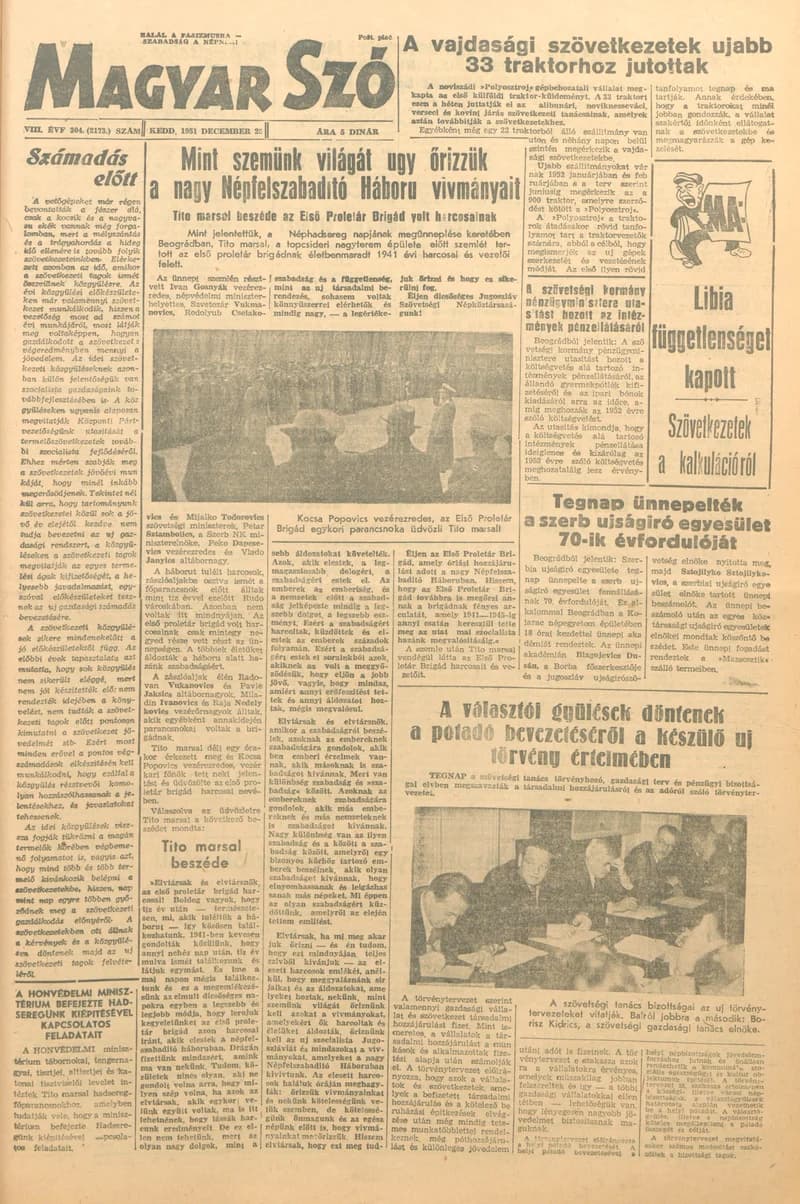 Magyar Szó, 8. évf. 1951. december 25. 304. sz. 1–6. oldal