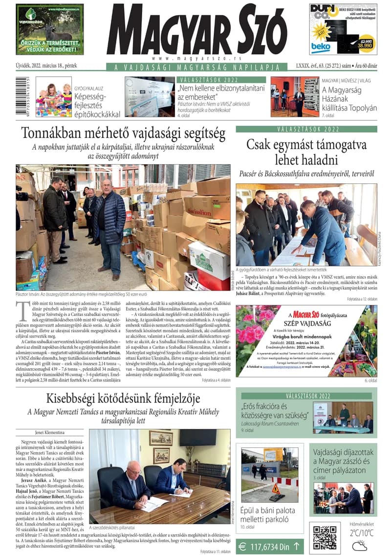 Magyar Szó, 79. évf. 2022. március 18. 63. sz. 1–16. oldal