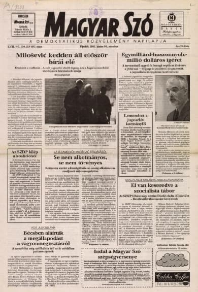 Magyar Szó, 58. évf. 2001. június 30. 150. sz. 1–16. oldal