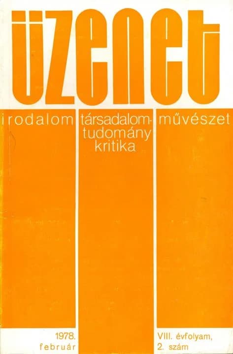 Üzenet, 8. évf. 1978. február. 2. sz. 99–160. oldal