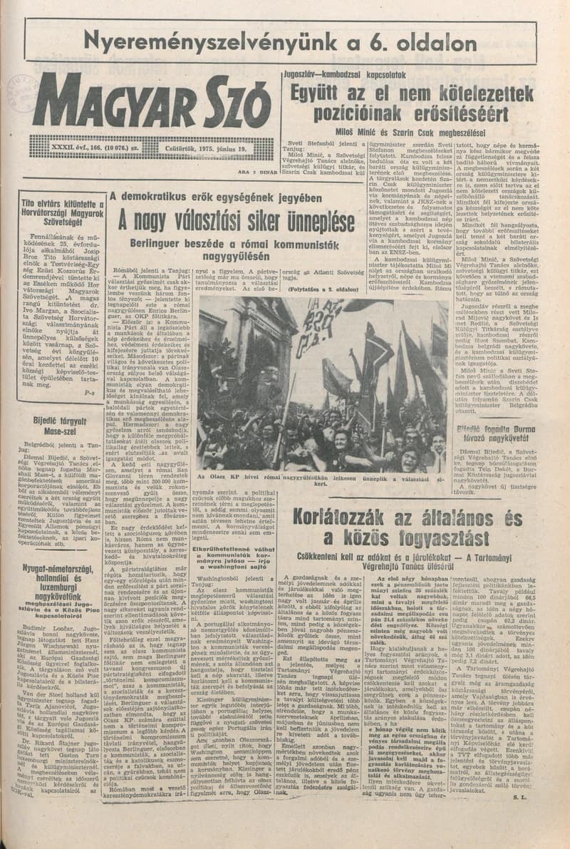Magyar Szó, 32. évf. 1975. június 19. 166. sz.