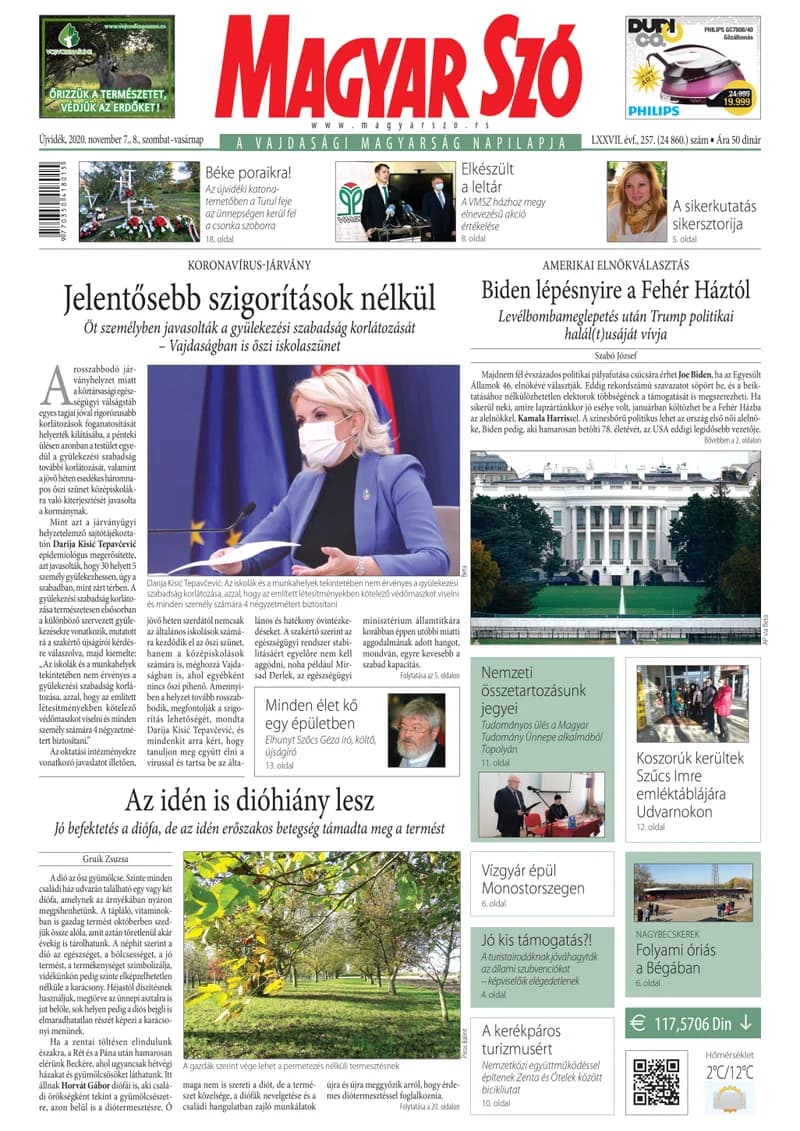 Magyar Szó, 77. évf. 2020. november 7. – 8. 257. sz. 1–32. oldal