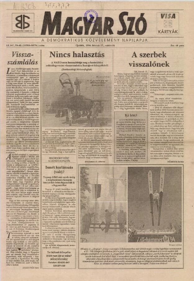 Magyar Szó, 51. évf. 1994. február 17. 39–45. sz. 1–16. oldal