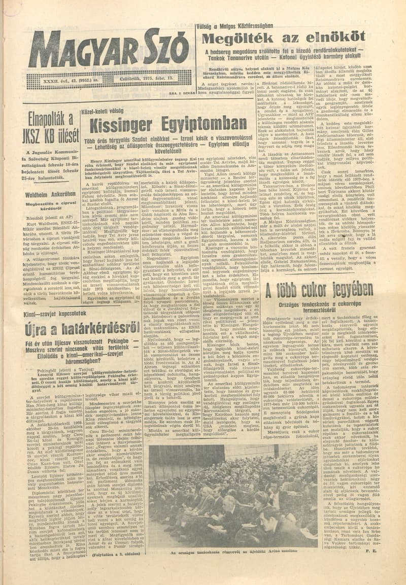 Magyar Szó, 32. évf. 1975. február 13. 42. sz.