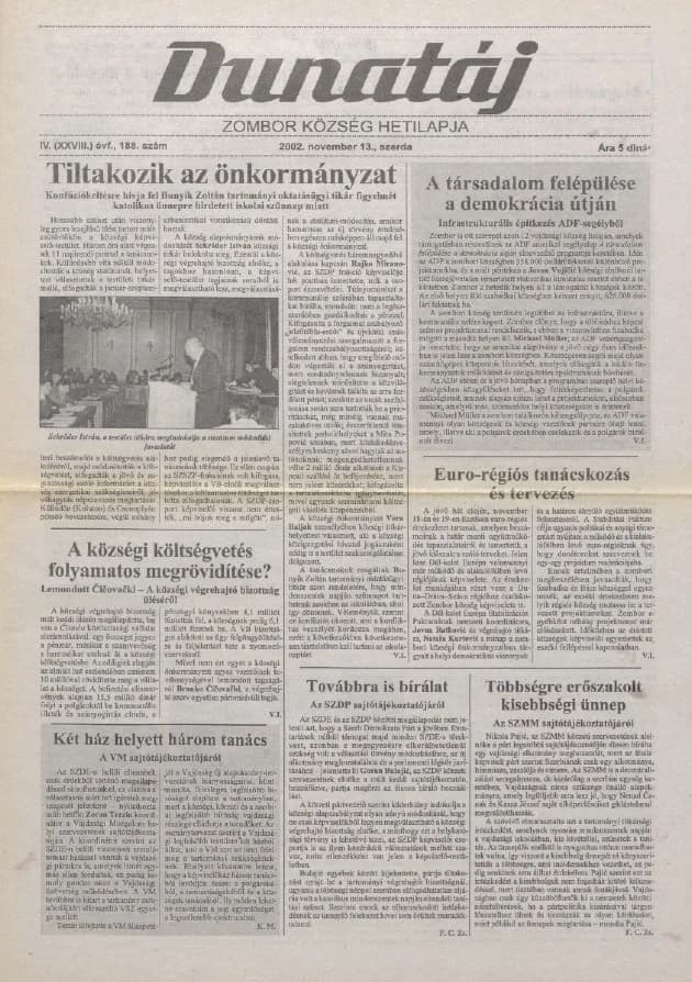Dunatáj, 4. évf. 2002. november 13. 188. sz.