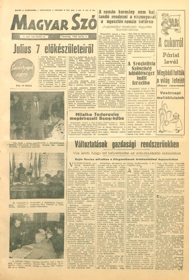 Magyar Szó, 10. évf. 1953. június 7. 155. sz. 1–14. oldal