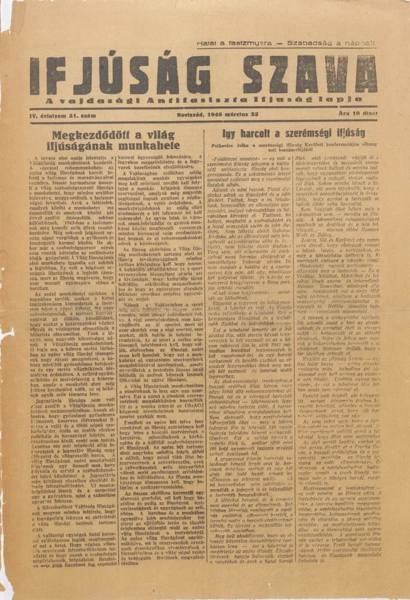 Ifjúság Szava, 1. évf. 1945. március 23. 2. sz.