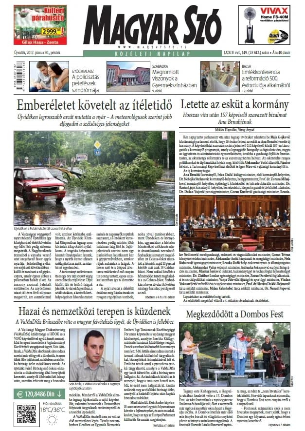 Magyar Szó, 74. évf. 2017. június 30. 149. sz. 1–16. oldal
