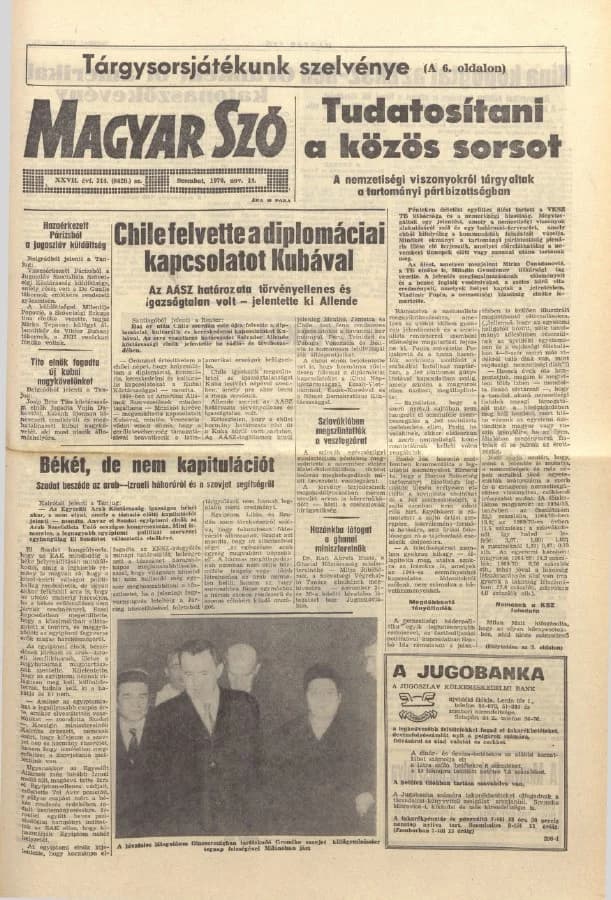 Magyar Szó, 27. évf. 1970. november 14. 314. sz. 1–20. oldal
