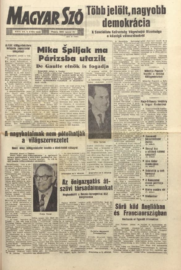 Magyar Szó, 26. évf. 1969. január 10. 8. sz. 1–12. oldal