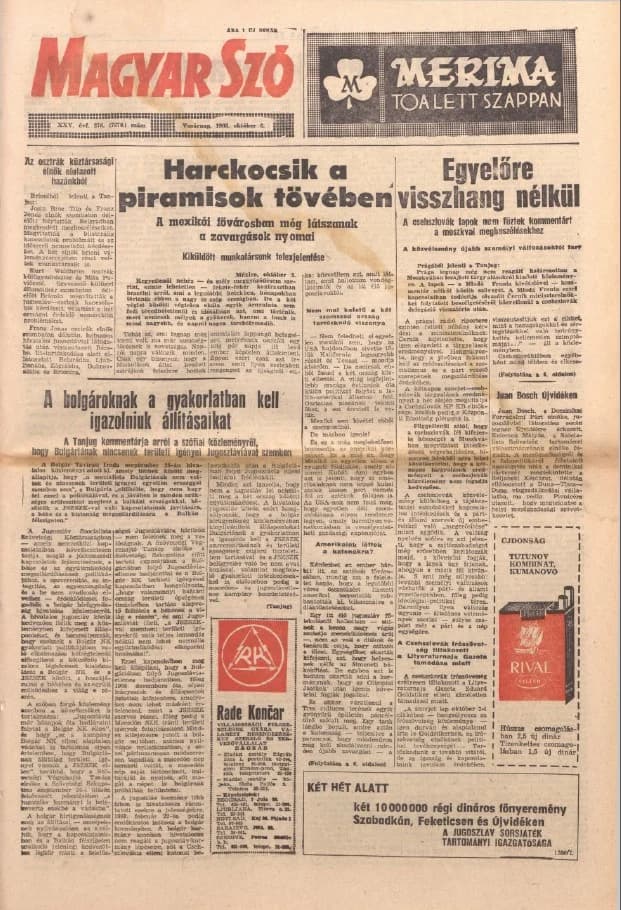 Magyar Szó, 25. évf. 1968. október 6. 276. sz. 1–32. oldal