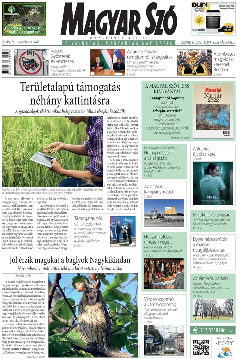 Magyar Szó, 78. évf. 2021. november 30. 279. sz. 1–20. oldal