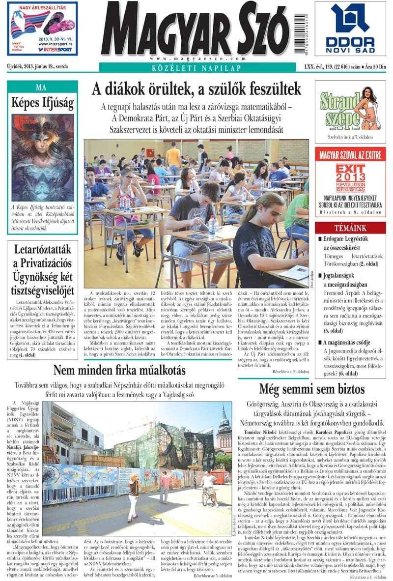 Magyar Szó, 70. évf. 2013. június 19. 139. sz. 1–20. oldal