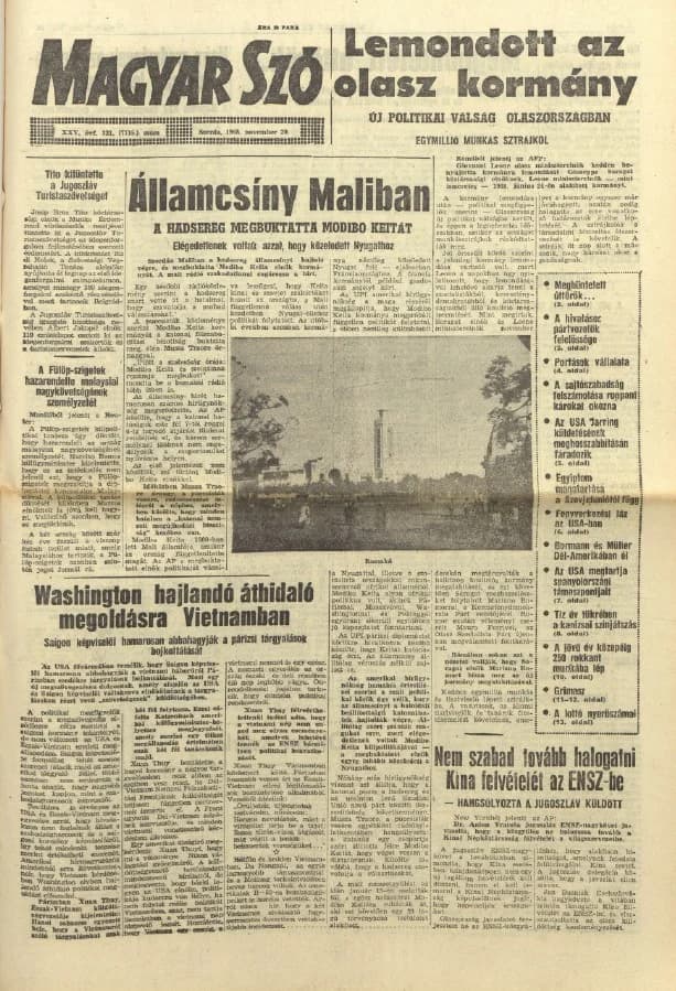 Magyar Szó, 25. évf. 1968. november 20. 321. sz. 1–16. oldal