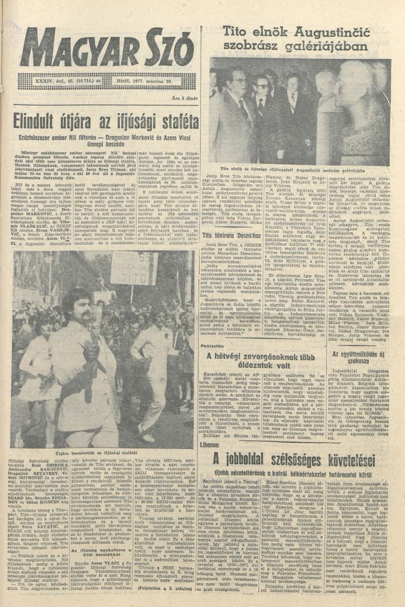 Magyar Szó, 34. évf. 1977. március 28. 85. sz.