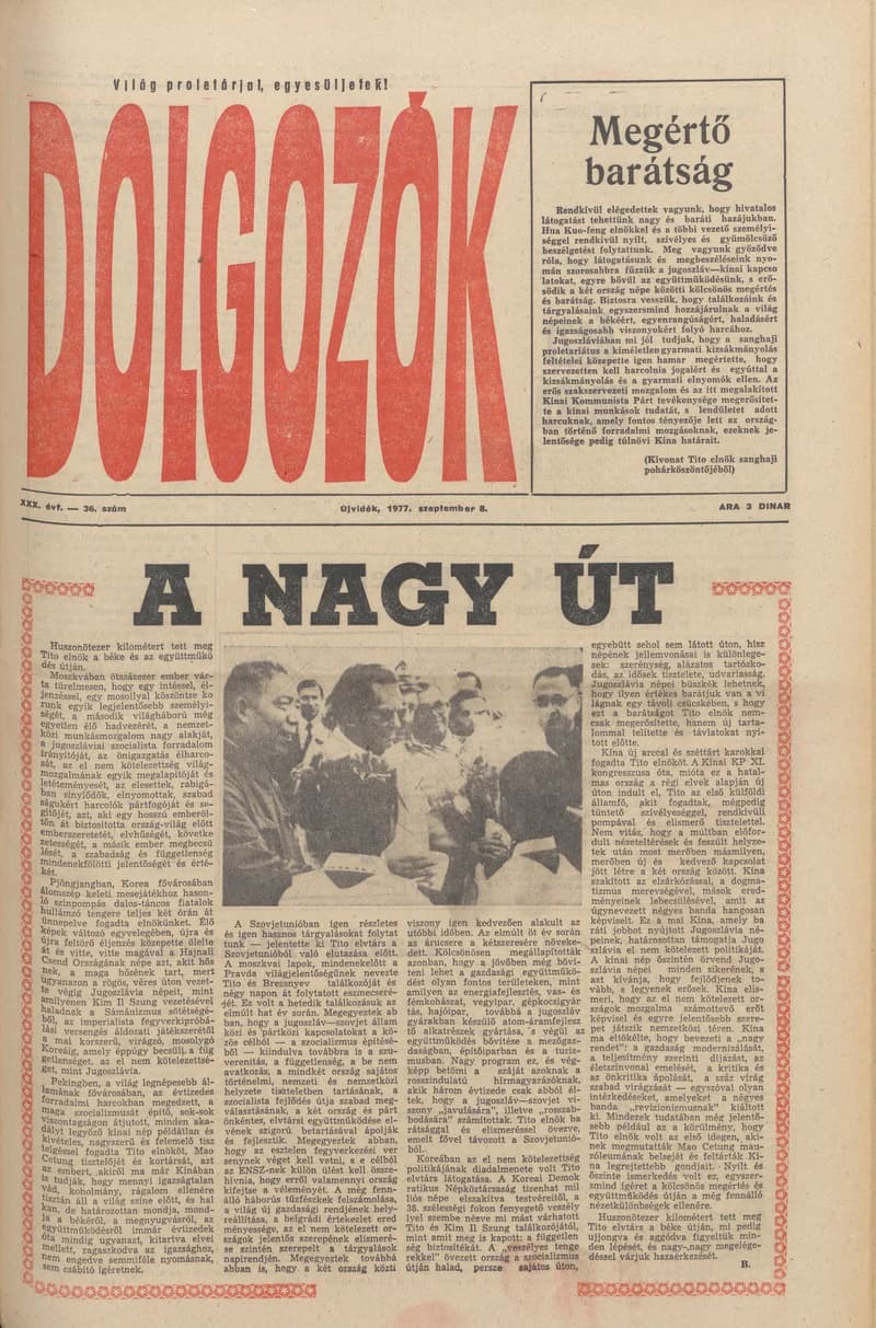 Dolgozók, 31. évf. 1977. szeptember 8. 36. sz.
