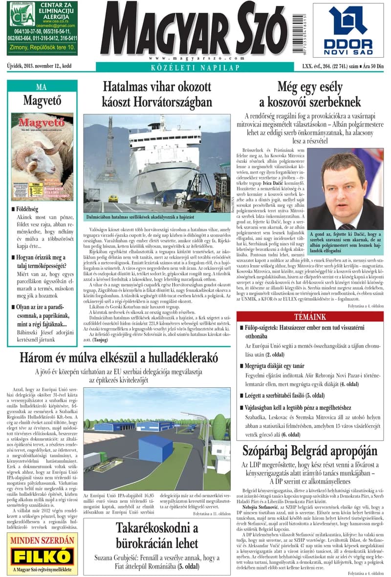 Magyar Szó, 70. évf. 2013. november 12. 264. sz. 1–20. oldal